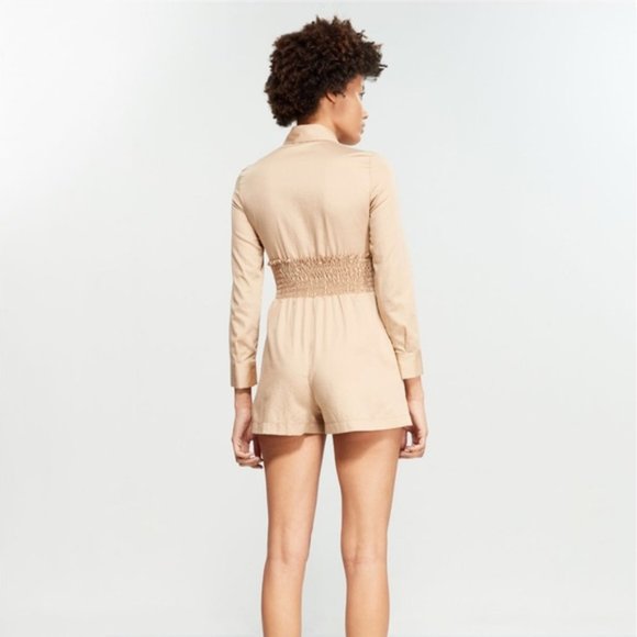 Maje Beige Sable Romper with Pockets in Size French 36 - Picture 2 of 8